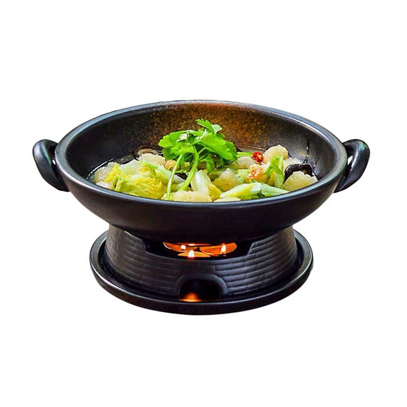 创意餐厅明炉餐具日式会所陶瓷蜡烛保温汤锅盘