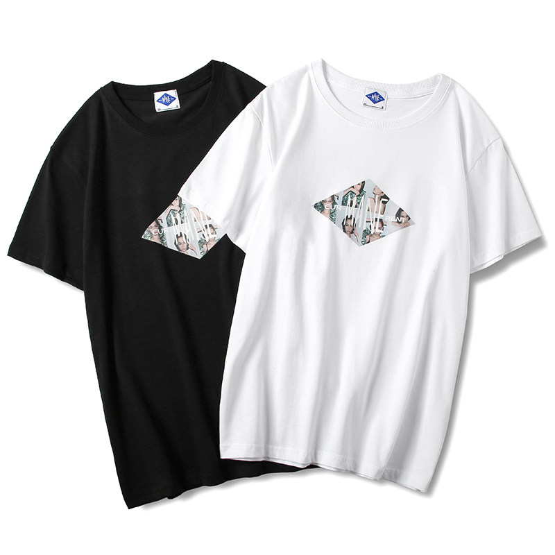 mane夏季潮牌港风余文乐短袖男 t恤水原希子圆领半袖情侣潮流丅恤