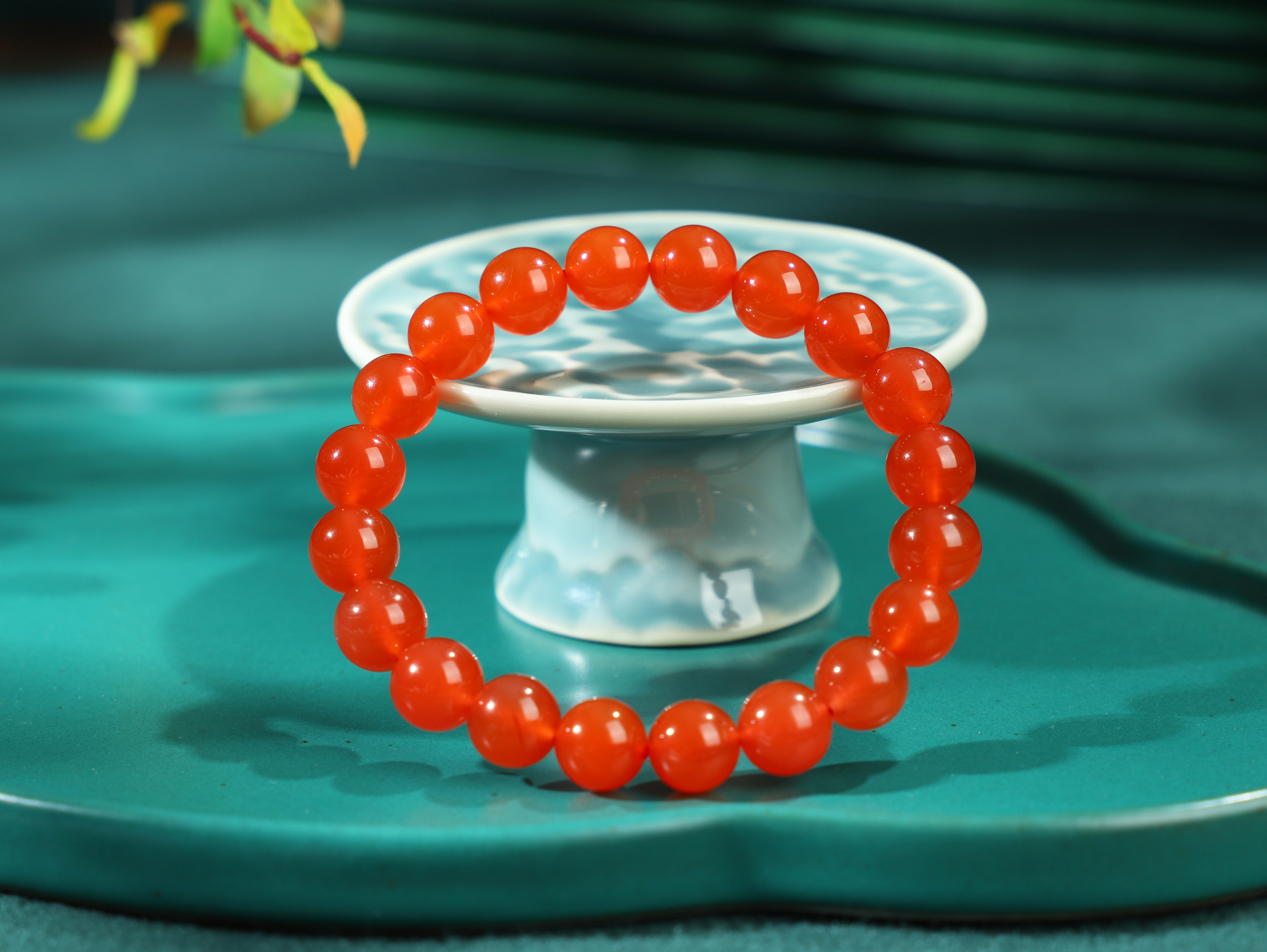 河湾手串南红冰红保山天然高货帝廷出来溢出手饰