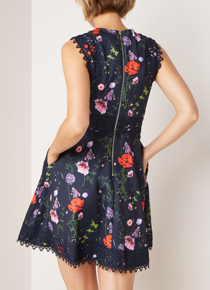 tedbaker正品英国代购新款蕾丝碎花连衣裙英伦公主连衣裙