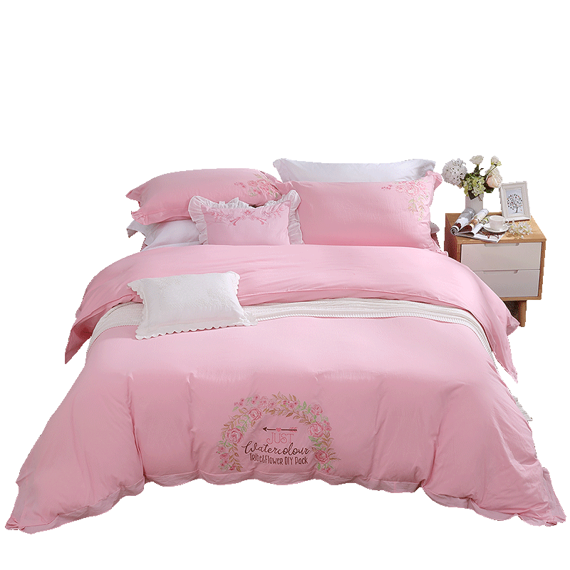 富安娜家纺馨而乐圣之花四件件套纯棉ins学生床上用品床品套件