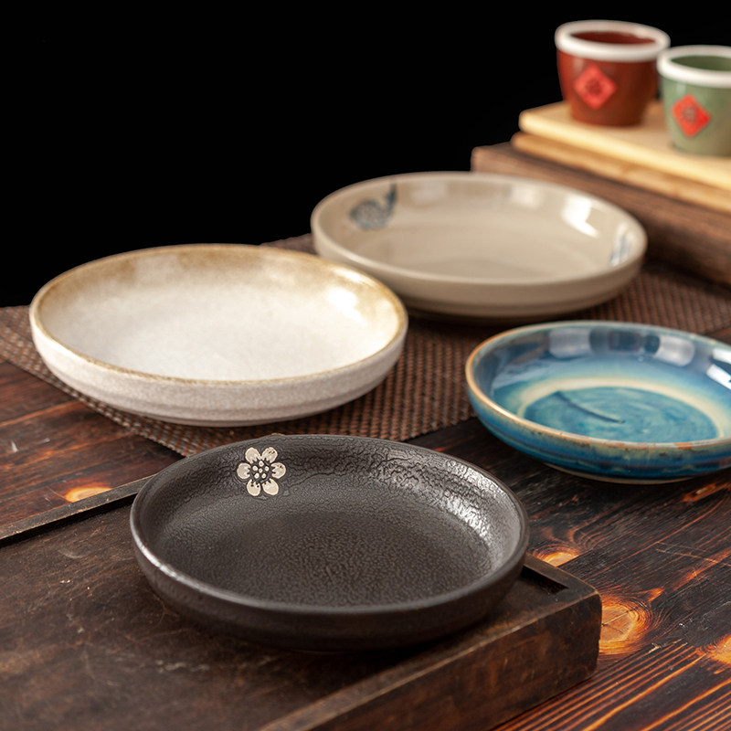 中式老式仿古陶瓷8寸9窝盘瓷碟子点心盘子盘
