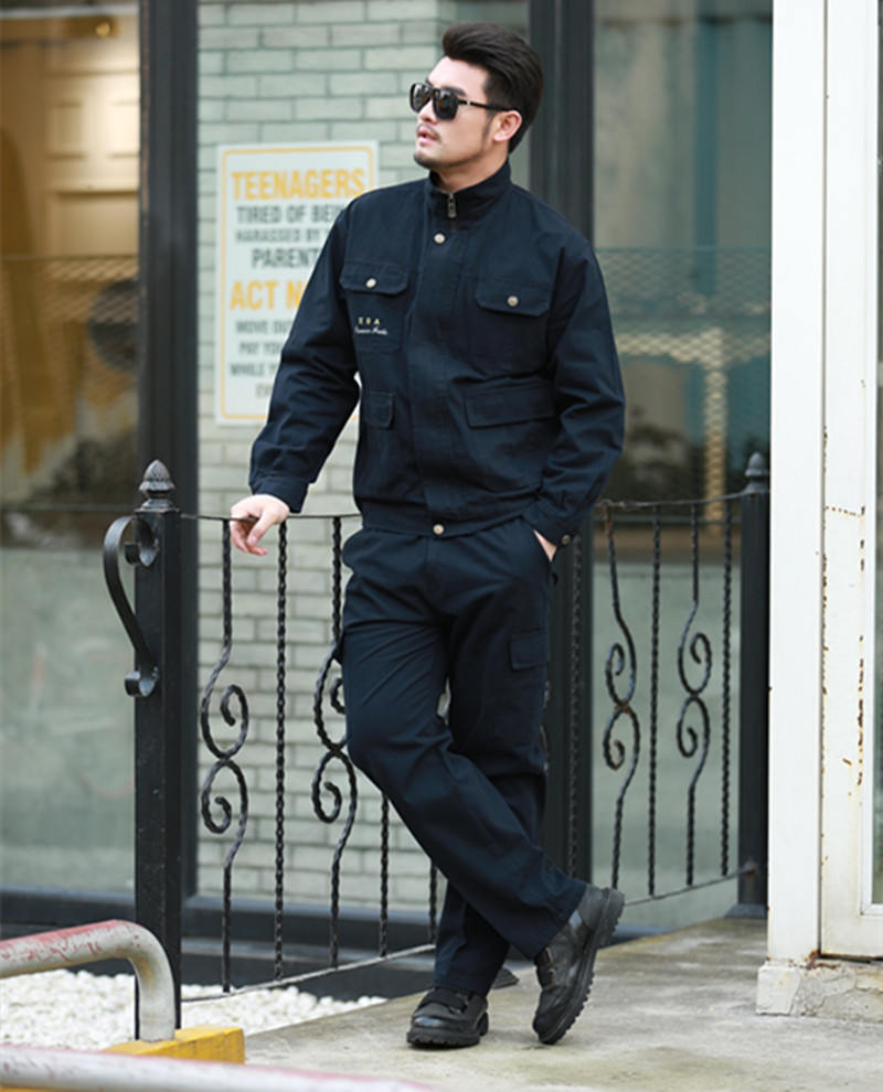 纯棉工作服男劳保服套装加厚防烫电焊服多口袋汽修机修服耐磨工装