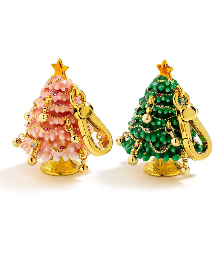 2022年圣诞节礼物珐琅圣诞树项坠吊坠打开轻奢毛衣项坠