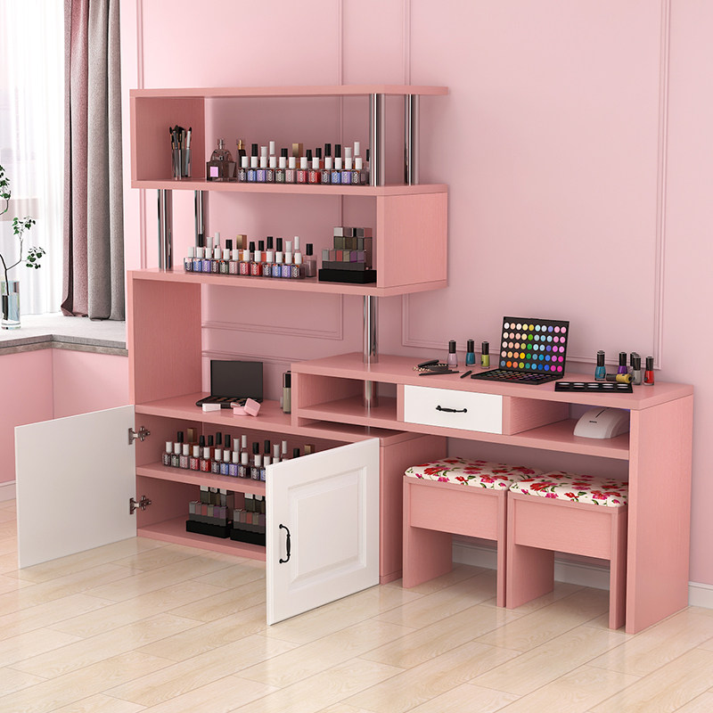 美甲新款多功能网红货架一体单人双人欧式美甲台