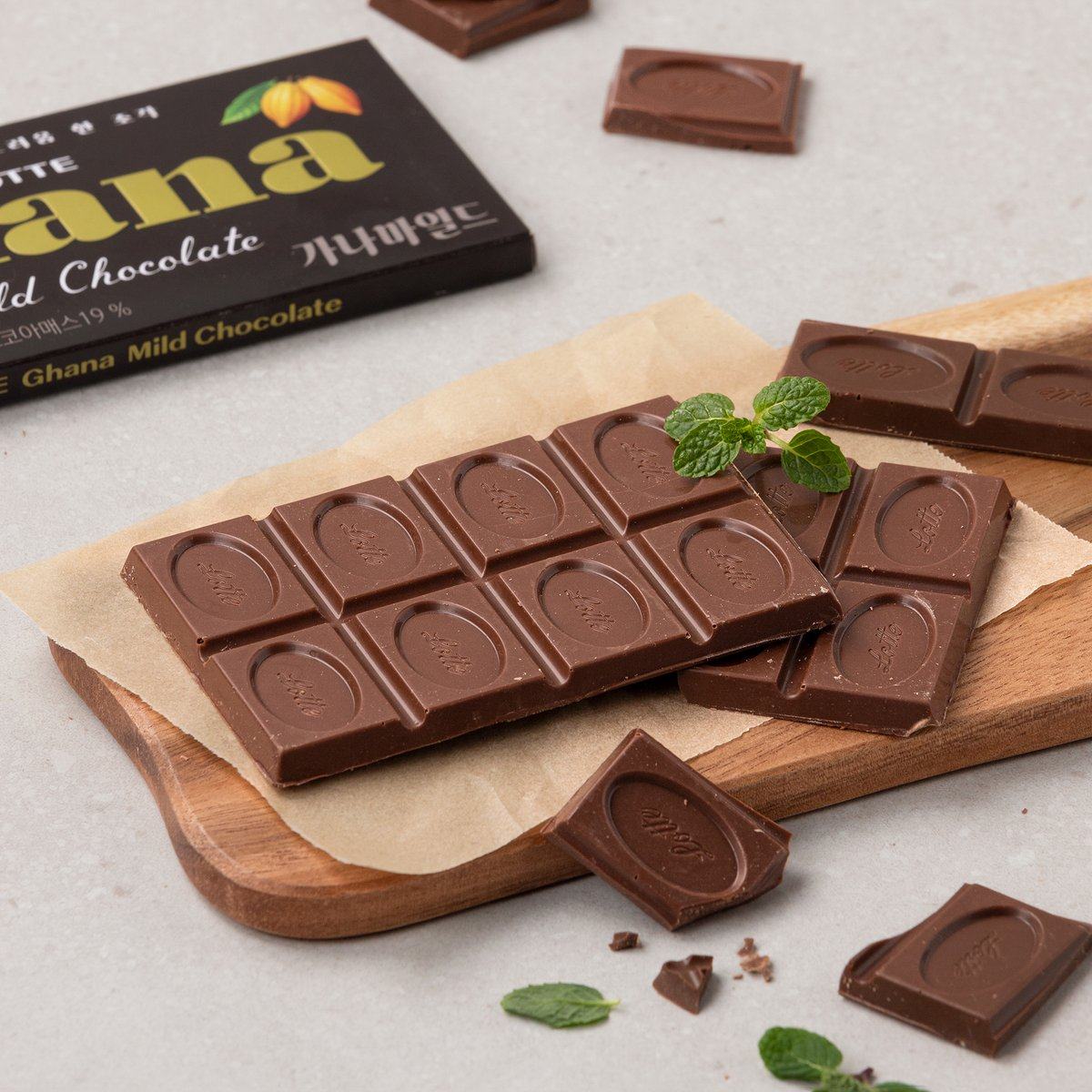 韩国进口乐天ghana加纳巧克力板牛奶黑纯可可脂休闲食品儿童零食