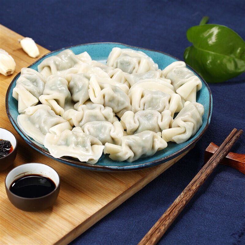 湾仔码头冷冻韭菜猪肉水饺720gx3袋 饺子速食三人份办公室夜宵a