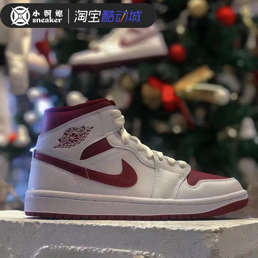 小钢炮airjordanmidaj1白红反转芝加哥篮球球鞋篮球鞋