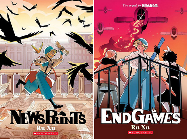 图画书英文原版newsprints2册武侠冒险故事绘本全彩儿童读物原版书