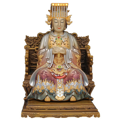 家用吾堂吾器全铜妈祖锦雕佛像天上圣母供奉平安神像摆件