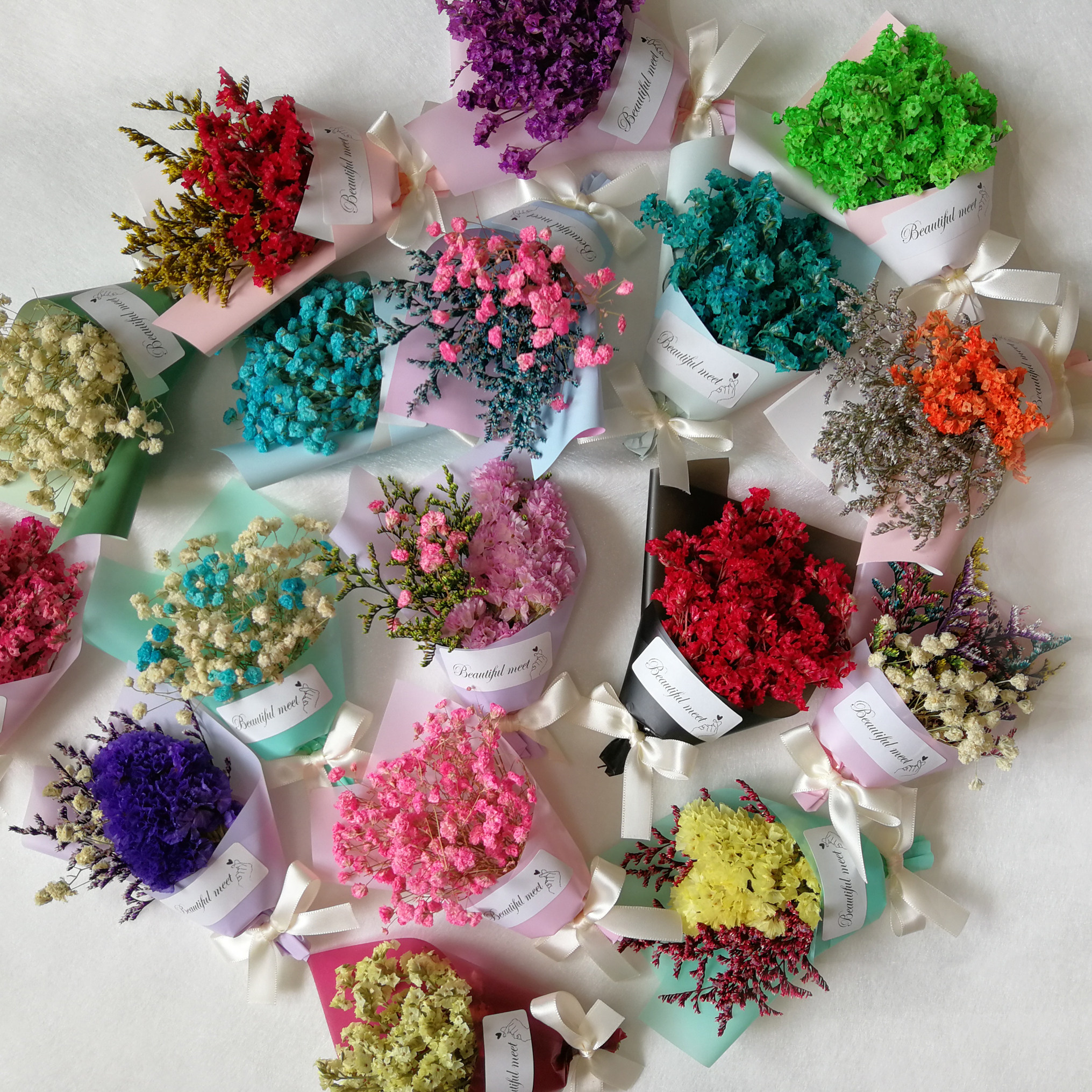 迷你干花小花束伴手礼盒装饰小清新车载满天星毕业拍照情人节礼品