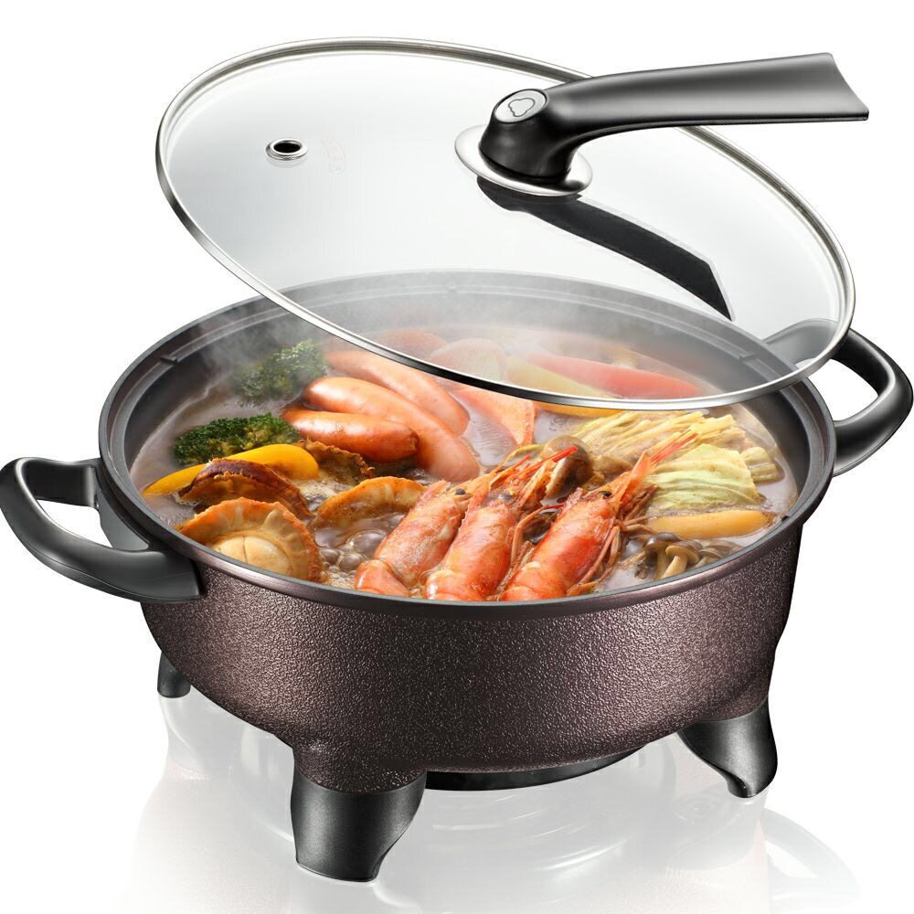 火锅小熊多功能不粘锅家用大容量煮锅迷你电热电热