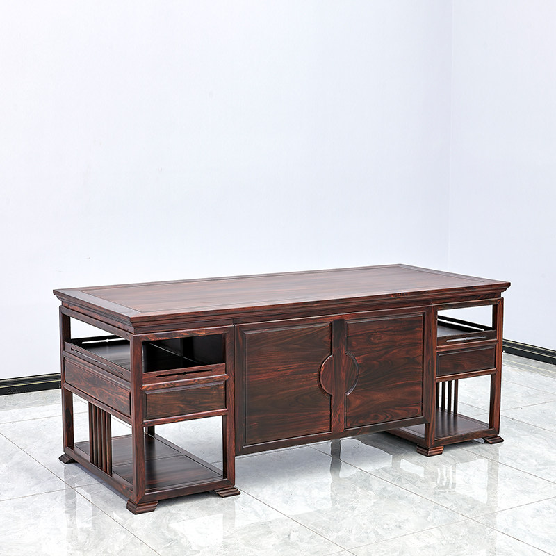 匠森印尼酸枝办公桌红木中式老板阔叶黄檀实木红木书桌
