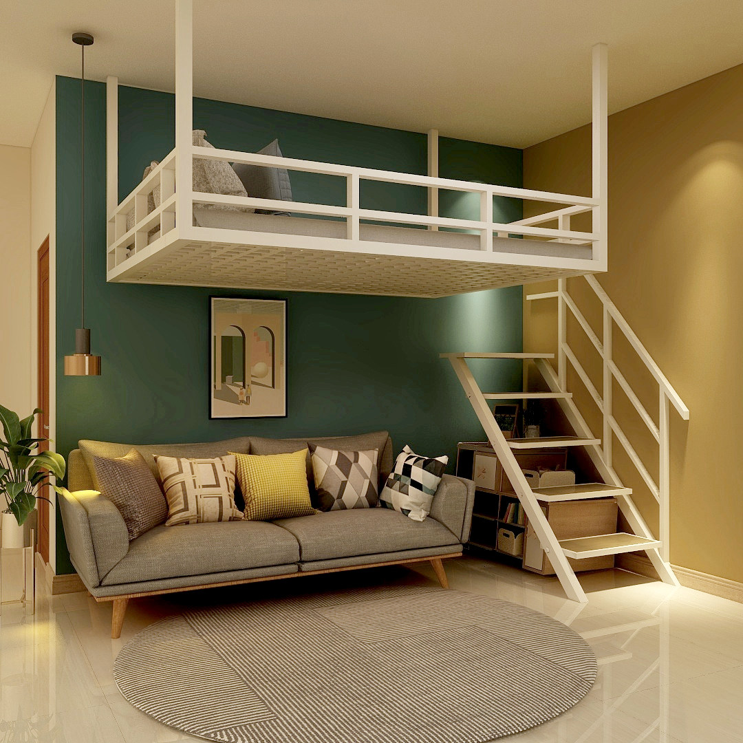 全欧吊床铁艺床单上层复式二楼床省空间床上铁艺