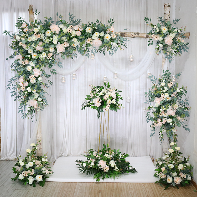 金三脚舞台花排森系装饰庆典花篮开业婚礼路引婚庆绢花
