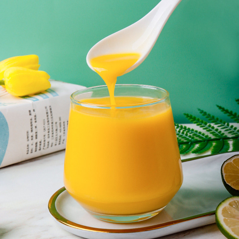鲜活鲜绿含果肉浓缩果汁奶茶金桔汁