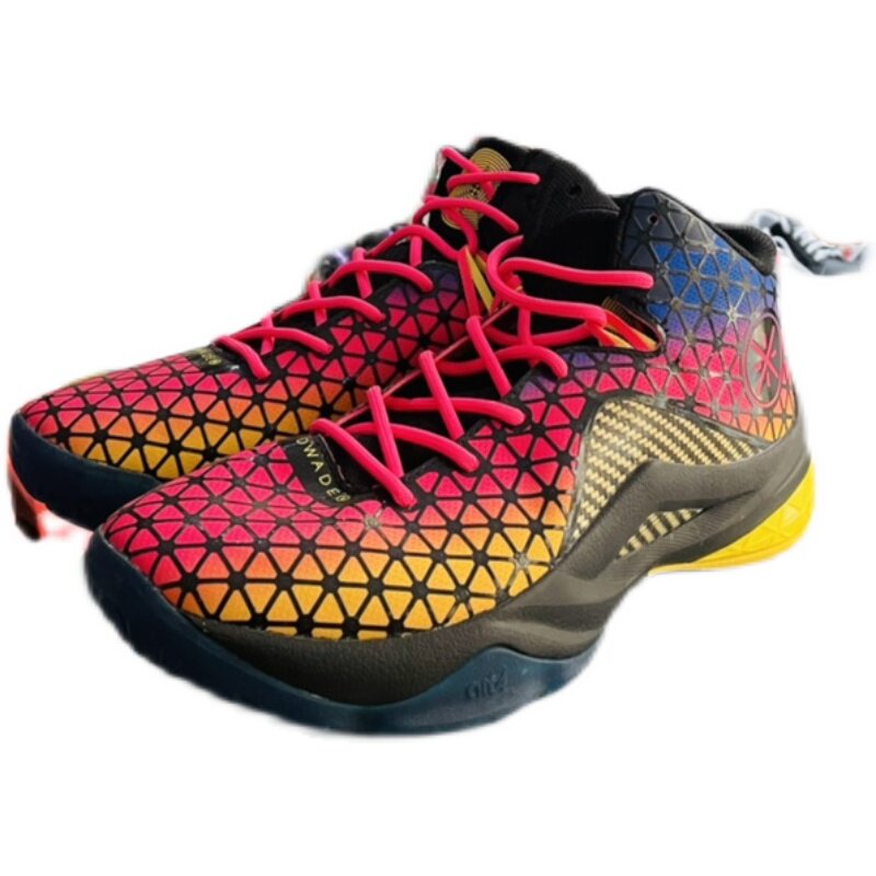 lining李宁韦德系列队尚4代篮球球鞋黄粉色粉色篮球鞋