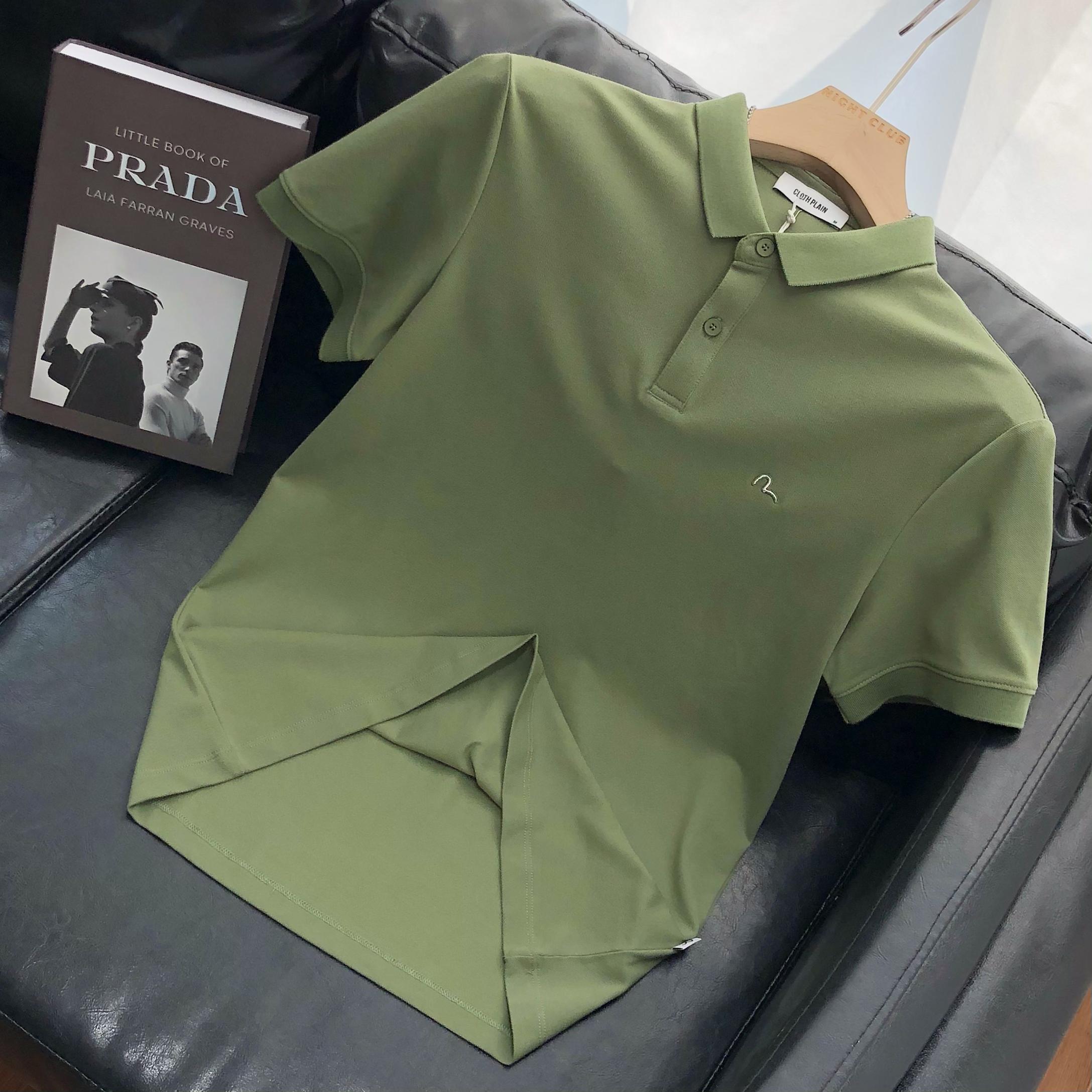 糖果色翻领短袖t恤男小领polo衫修身百搭潮流胸口刺绣半袖夏季