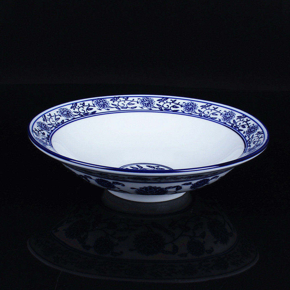 包邮青花瓷餐具盖碗明式古碗大边碗梅菜扣肉碗拌面碗