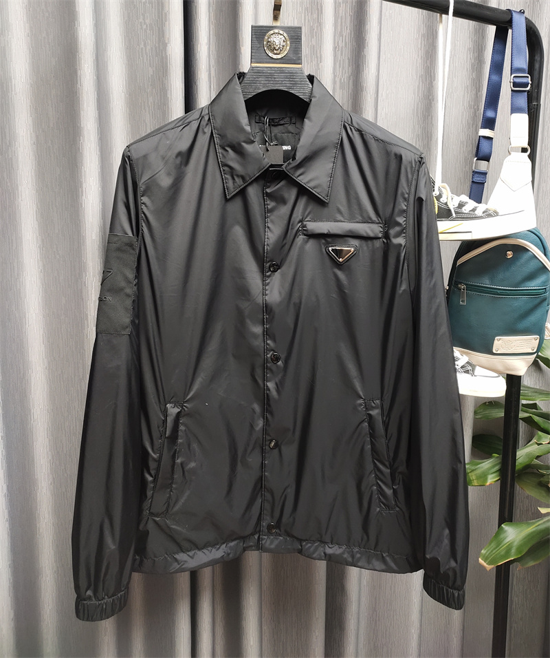 自留！高端奢级！再生尼龙！春秋简约商务休闲翻领教练夹克外套男