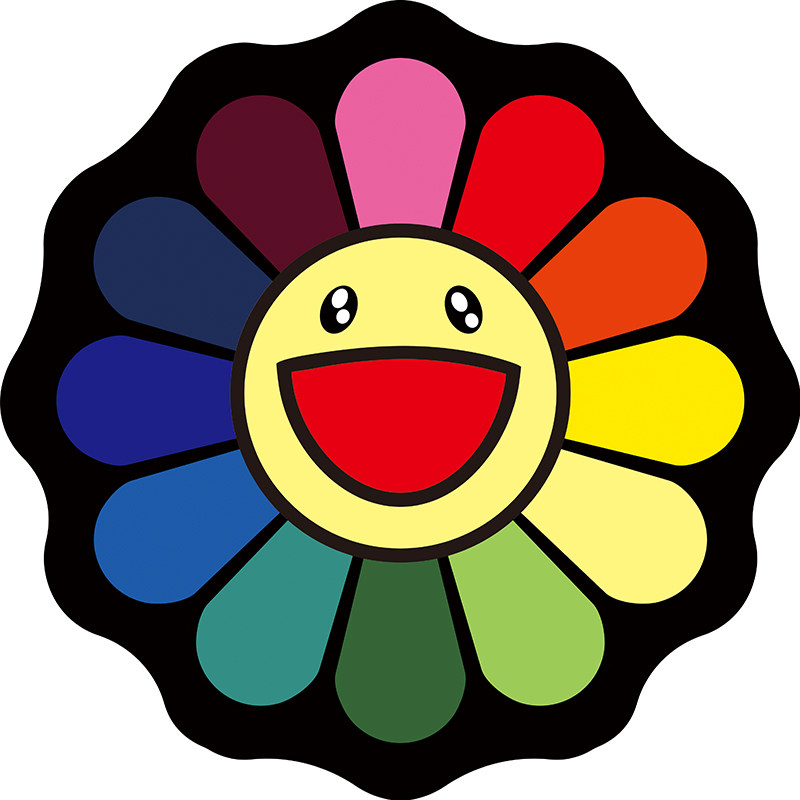 黑白小雏菊潮牌艺术地毯太阳花笑脸圆形方形卧室地毯