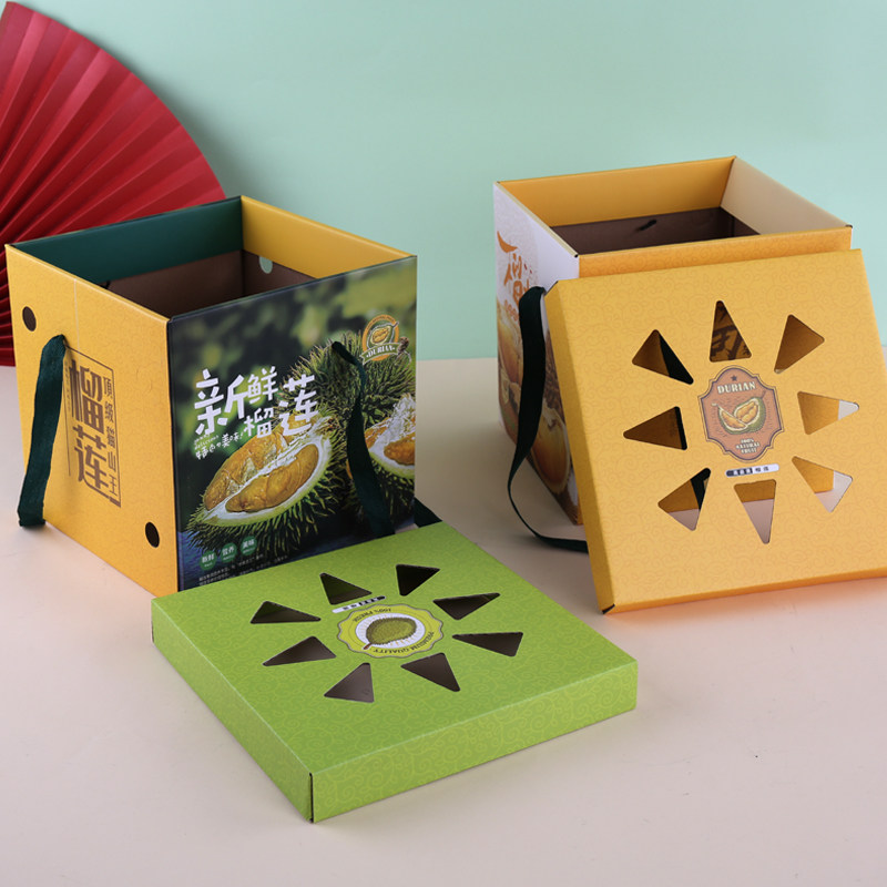 榴莲新品上市包装盒猫山王创意水果送礼手提天地地盖礼品盒