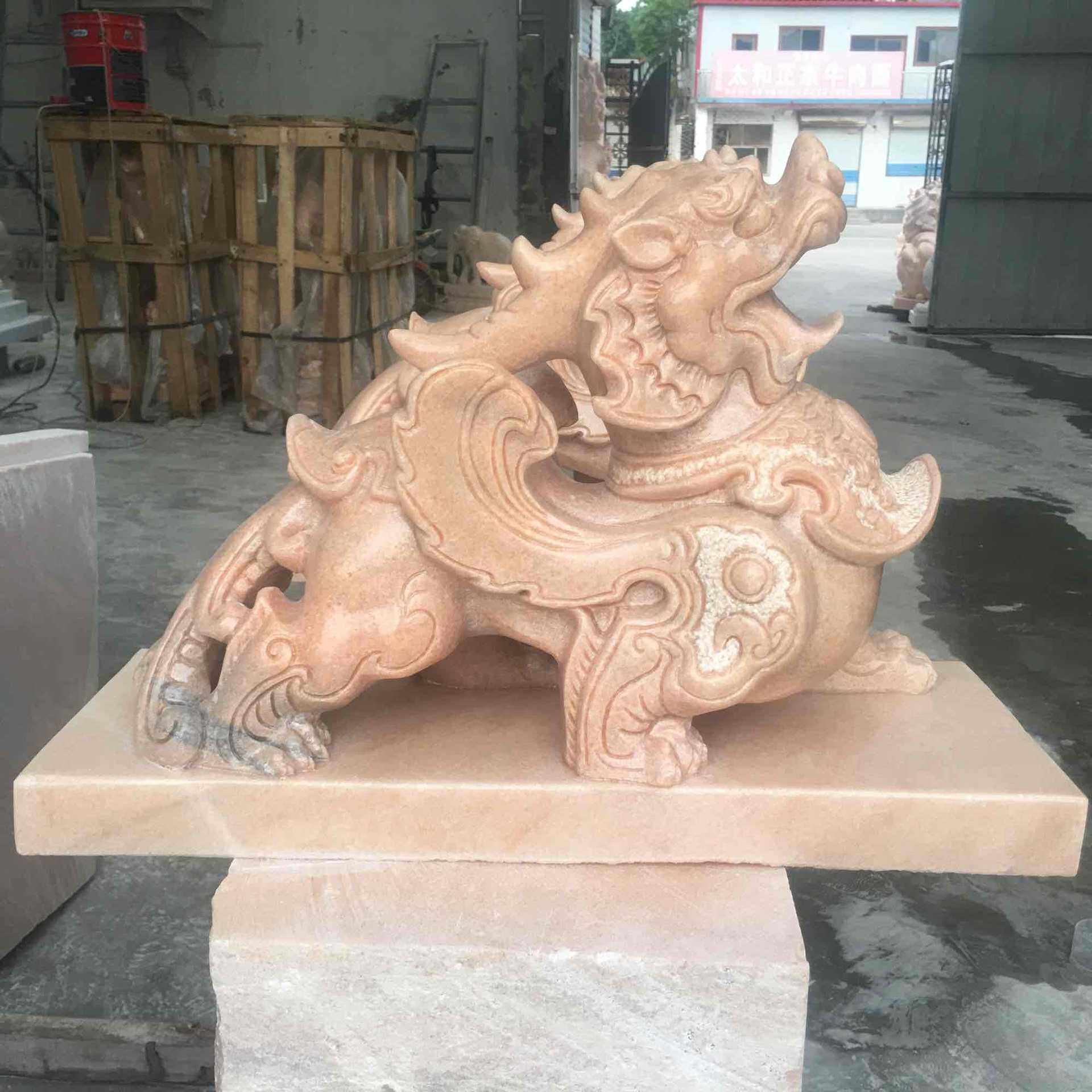 貔貅大理石石雕镇看门守门瑞兽门口大门摆件招财石雕