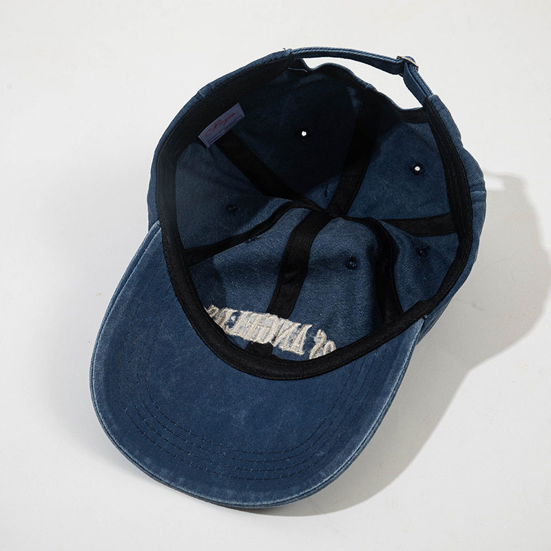 denim西部复古做旧牛仔刺绣字母棒球帽情侣薄款夏遮阳losangeles