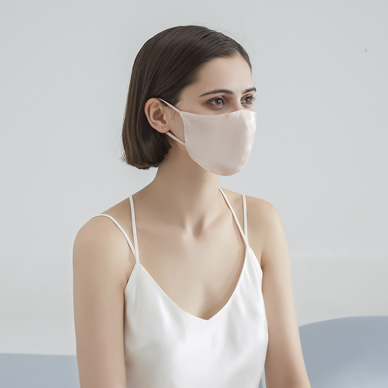 银桑真丝口罩女桑蚕丝清洗夏薄款kou透气立体口罩