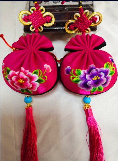 包邮新款庆阳香包荷包香囊双面刺绣特色手工刺绣