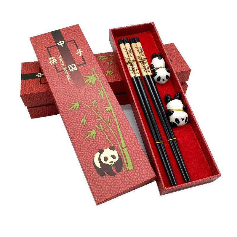 四川成都熊猫基地纪念品筷子礼品套装中国风礼盒特色送老外餐具