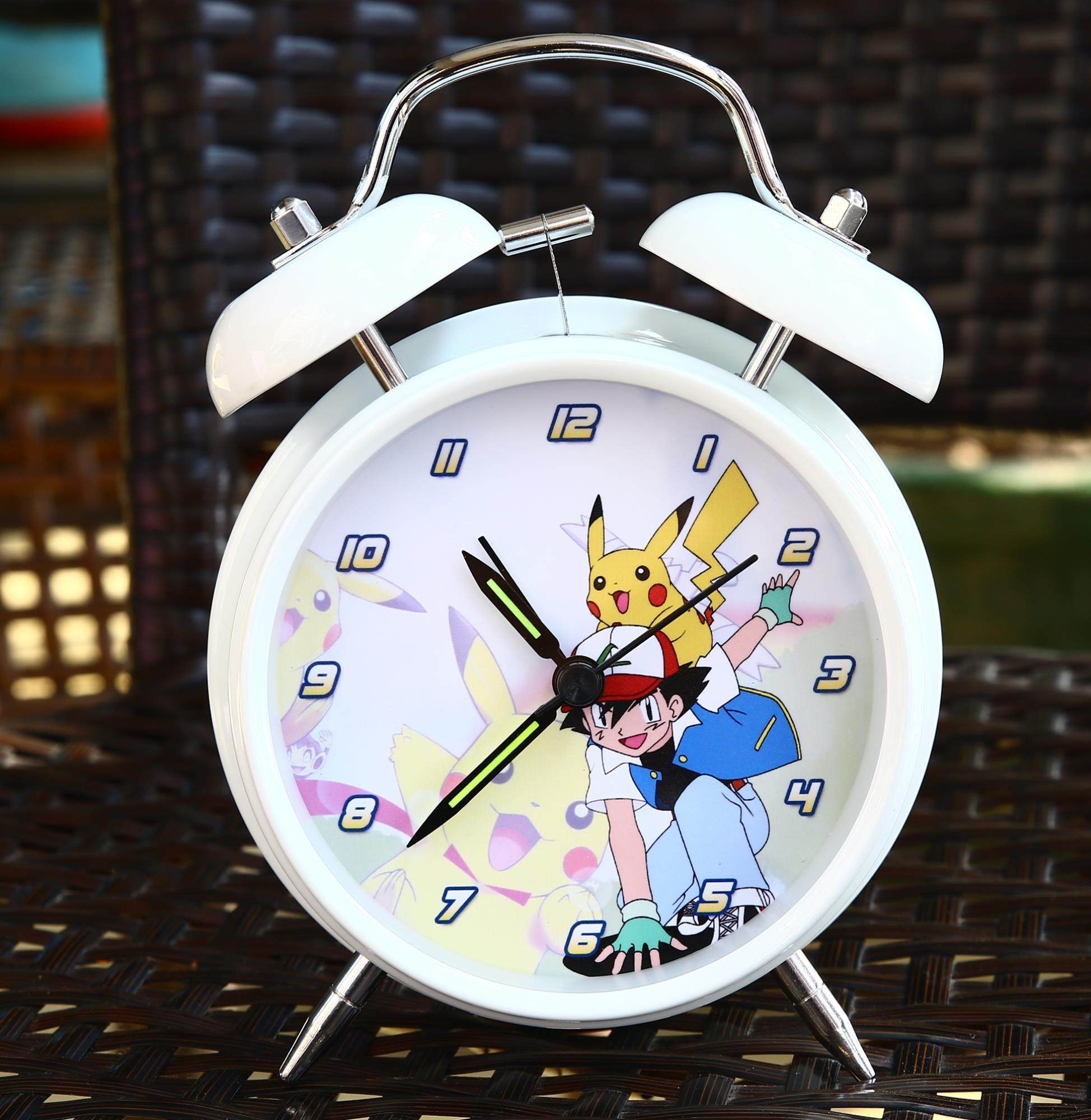 皮卡丘小闹钟超大声音小学生提醒桌面家用男孩女孩宝宝台钟