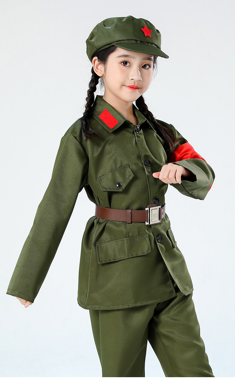 儿童小红红军八路长征演出衣服成人新四军红星儿童演出服
