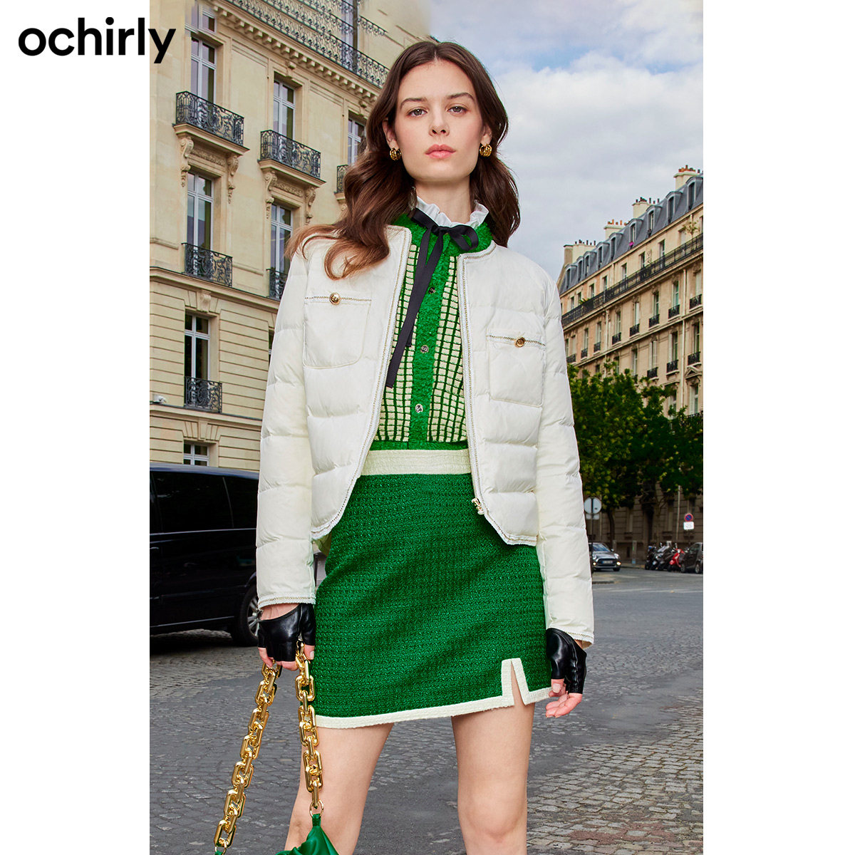 ochirly欧时力小香风轻薄羽绒服2022新款冬装外套气质羽绒服
