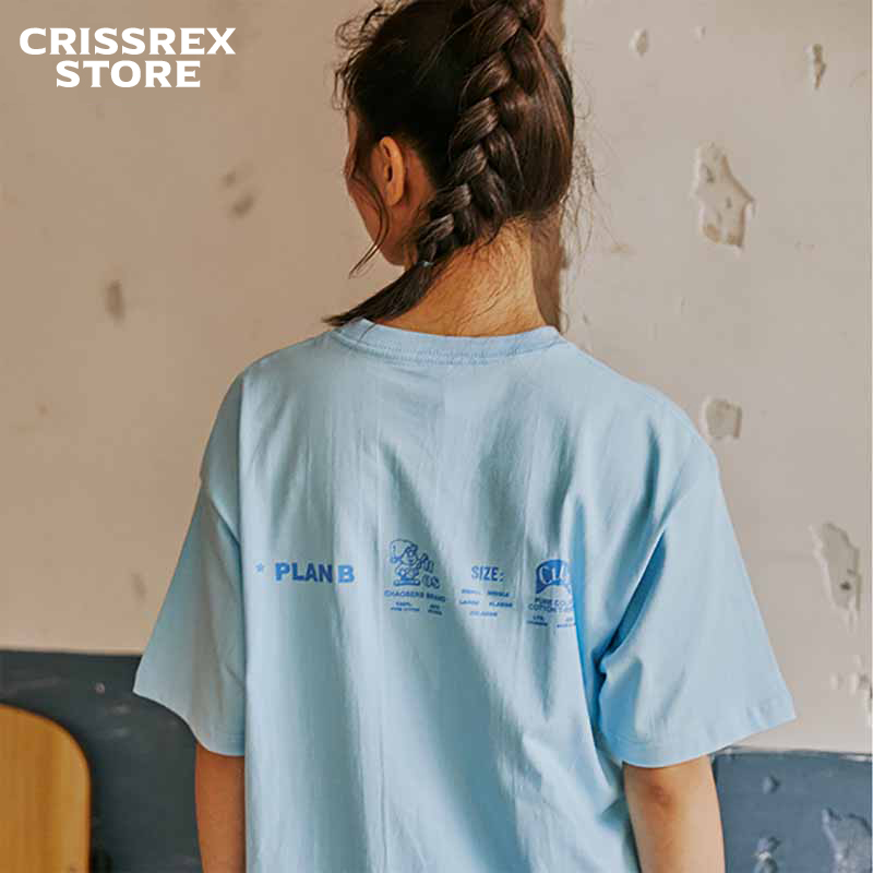 Crissrex Store CHAOSERS 基础多色背后印花宽松打底短袖送钥匙扣