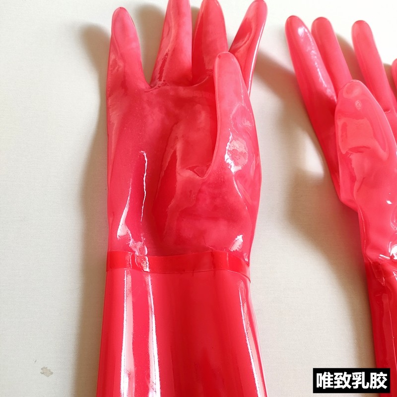 latexgloves纯天然乳胶手套胳膊紧身光滑黑色手工手套