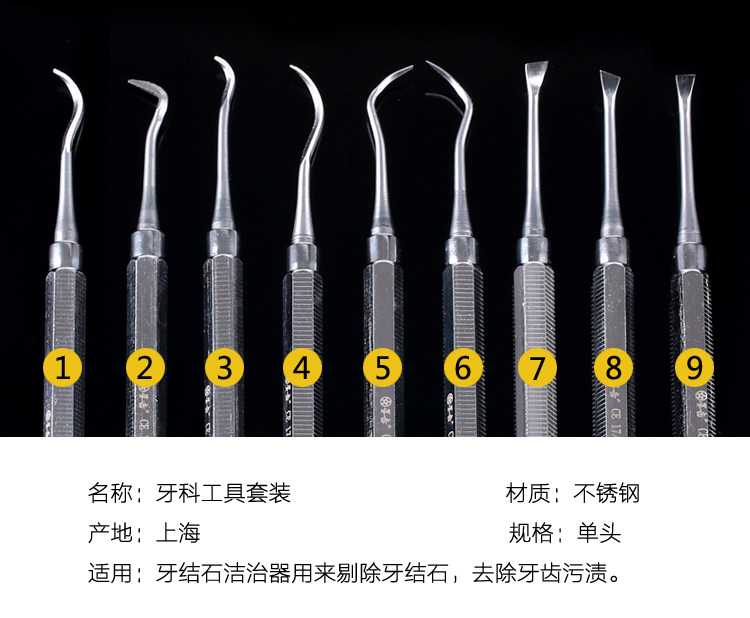 牙科牙医去牙结石工具牙垢牙渍去除器刮牙洁牙器家用口腔清理套装