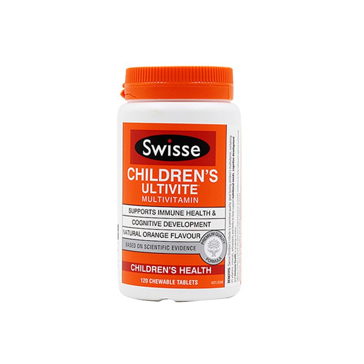澳洲直邮swisse儿童复合维生素咀嚼120片全面平衡营养补充香橙味
