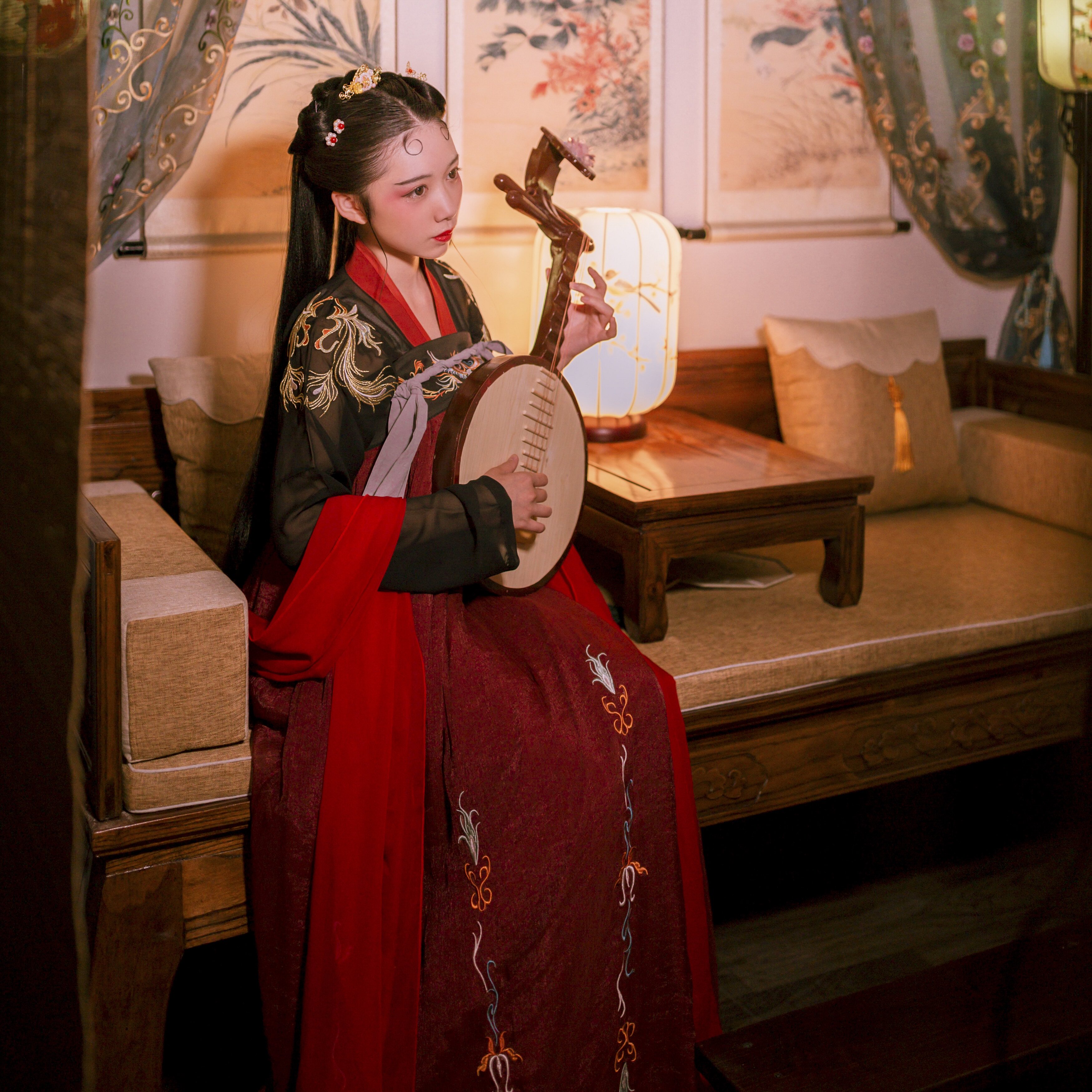 山有扶苏 原创琼鸾 绣花传统汉服女齐胸襦裙套装非古装