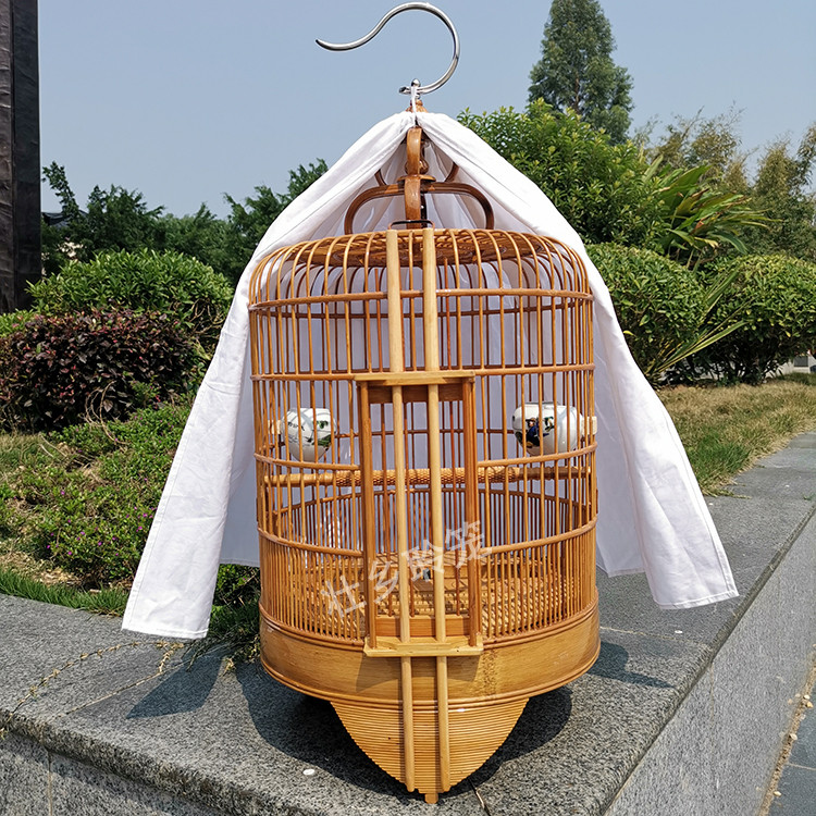 广式画眉鸟加粗竹笼清远清漆大号中高档全套配件鸟笼