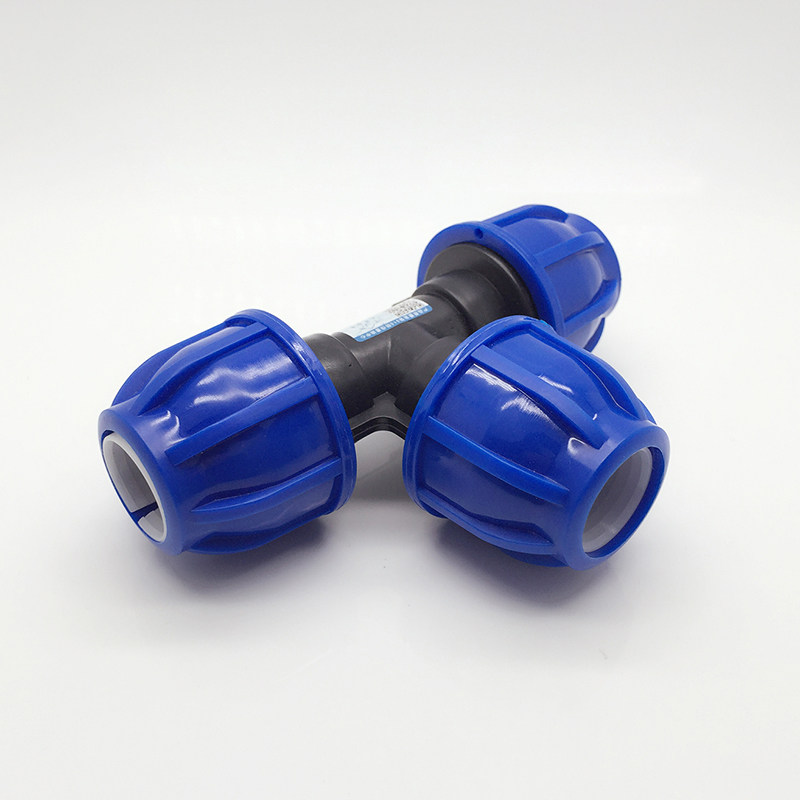 三中金牛水管管材pe蓝帽快接三通4分6分快速pe管