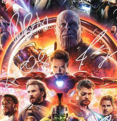 漫威十周年合影合照复刻签名海报家居装饰画钢铁侠复仇者联盟