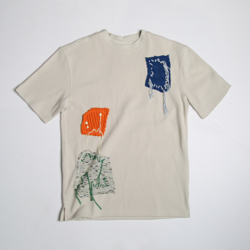 【蓝码可验】Ader Error个性毛织补丁圆领短袖T恤衫 BLASSHT04IV