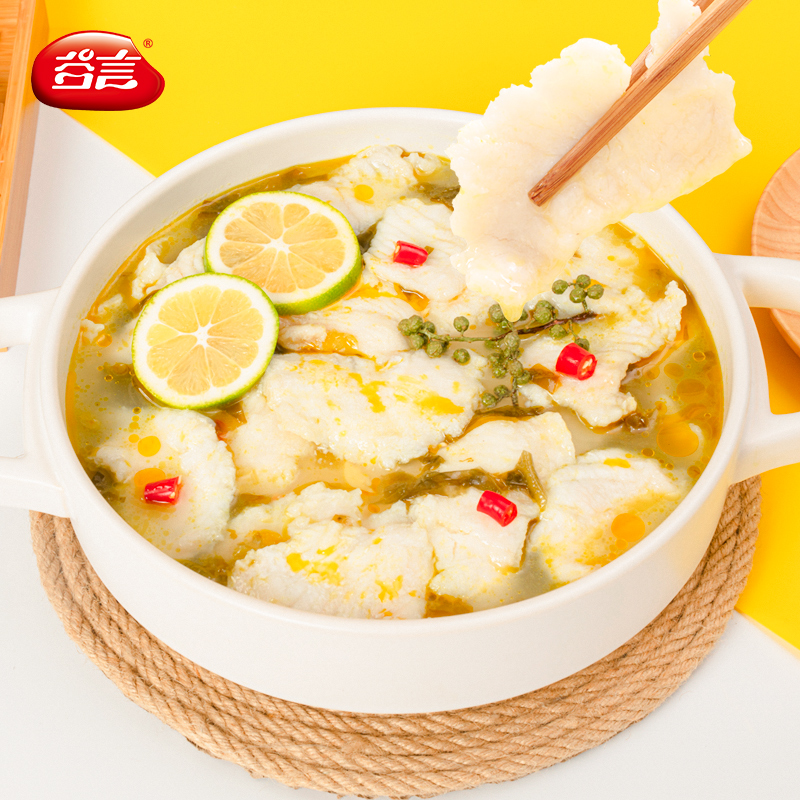 谷言预制菜劲爽酸菜鱼料理包413g速食半成品鱼片冷冻年夜饭家宴菜