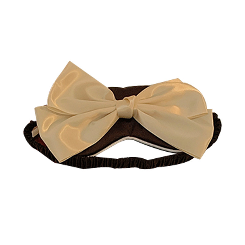 可爱蝴蝶结真丝眼罩睡眠专用女生遮光不压眼缓解眼罩