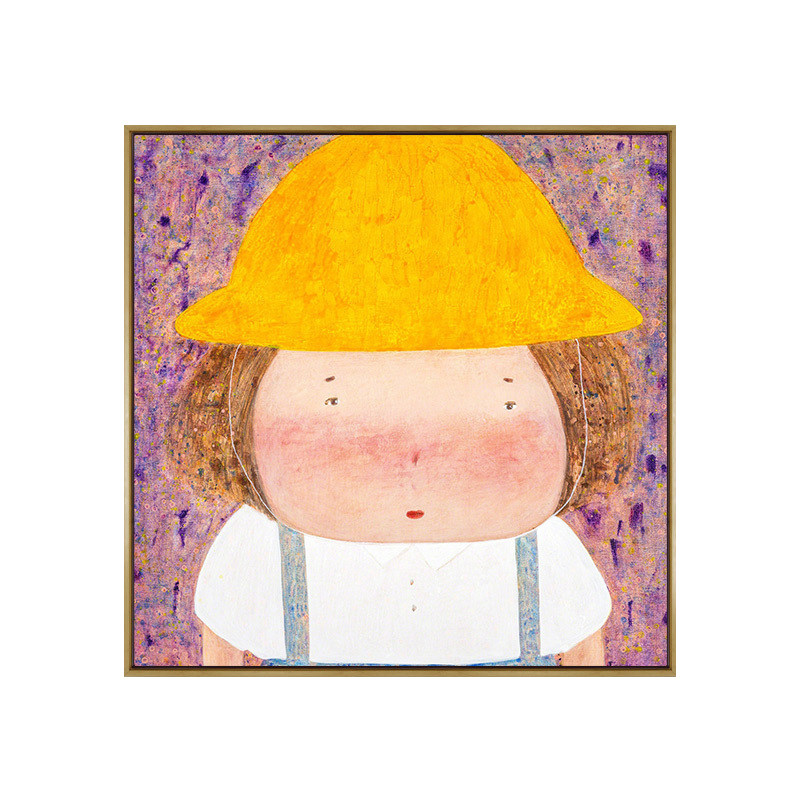 可爱娃娃壁画房间正方正方形形墙壁挂画儿儿童男孩女孩现代装饰画