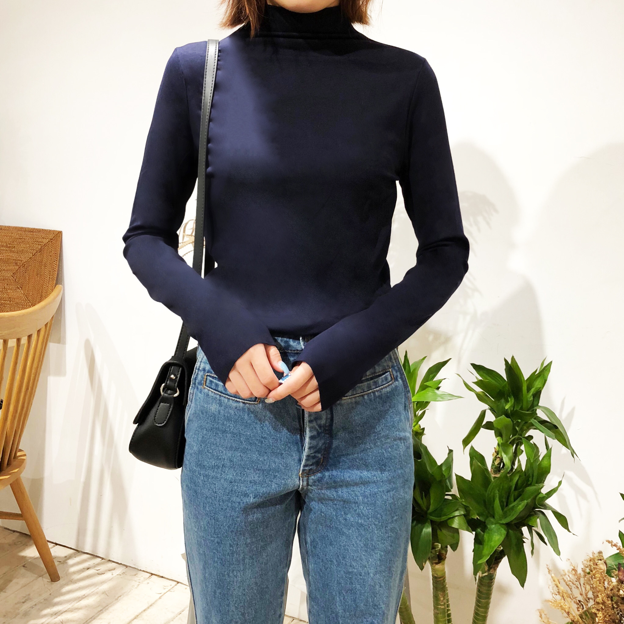 乐折网 女装 元熙yuanxi8515-3加绒 2018秋冬半高领打底衫百搭长袖