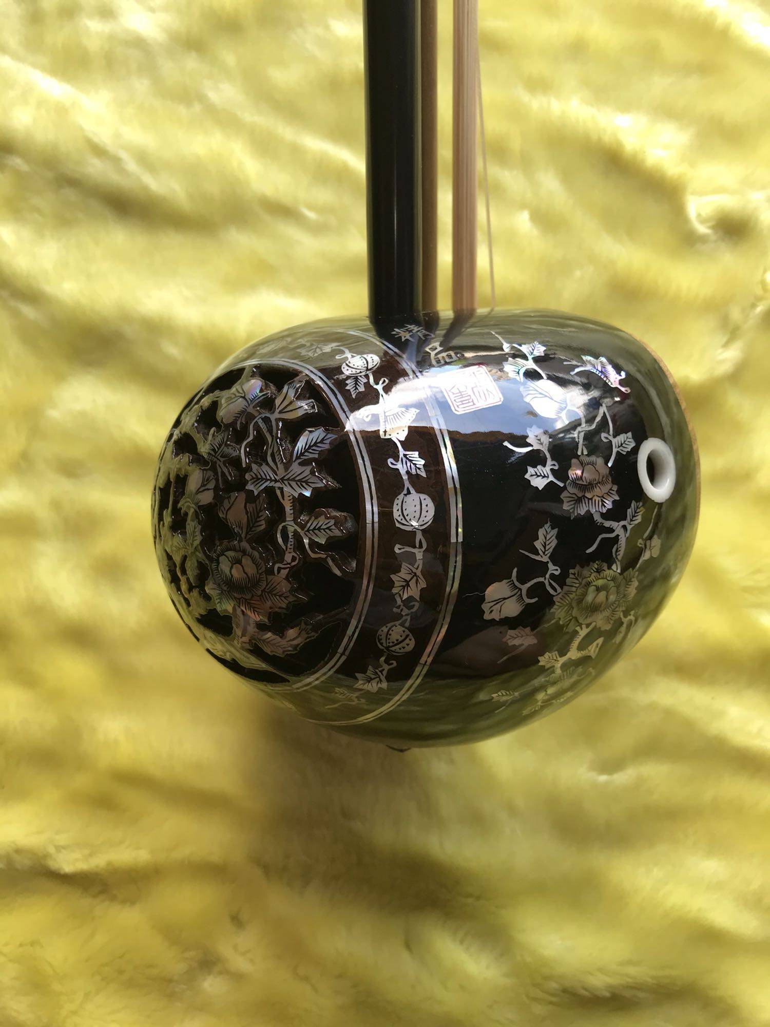 潮州乐器贝雕椰胡连盒送配件其它民族乐器