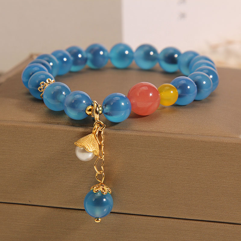 糖心玛瑙手链女夏ins小众设计民族风多宝水晶手链