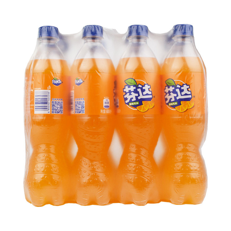 可口可乐芬达汽水600ml12瓶多种水果果味饮料西瓜碳酸饮料